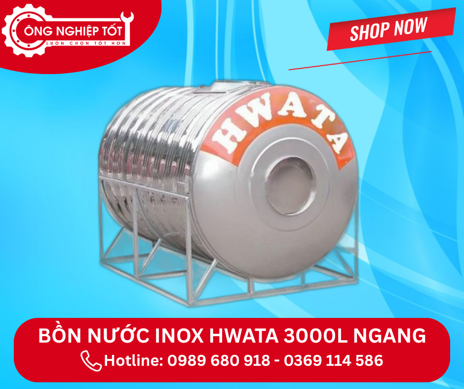 Địa chỉ mua Bồn Nước Inox Hwata 3000L Ngang chính hãng, giá tốt